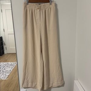 Elegant Cream Wide-Leg Trousers